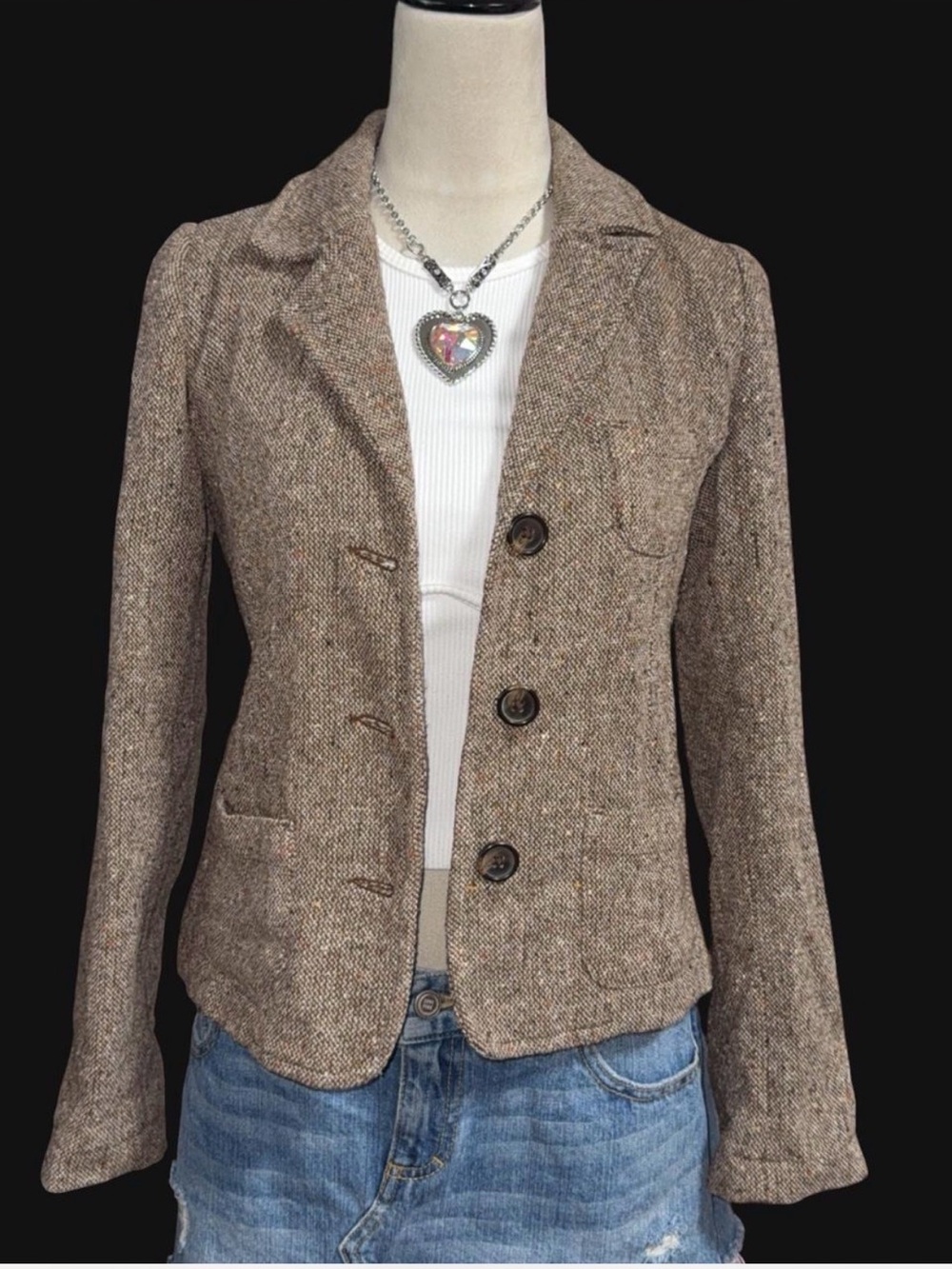 Old Navy Brown Tweed Women's Blazer